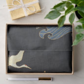 ROTE SONNE, JAPANISCHE FLIEGENDE KRÄNE, MEERWELLEN SEIDENPAPIER (Geschenk)