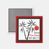 Rote Sonne Save The Date Magnete Magnet (Vorderseite/Rückseite)