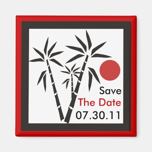 Rote Sonne Save The Date Magnete Magnet (Vorne)