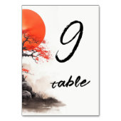 Rote Sonne und alte Sakura Tischnummer (Vorderseite)