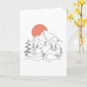 ROTE SONNE UND BERGE KARTE (Gelbe Blume)