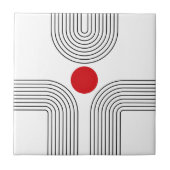 Rote Sonne und schwarz-weiße Arkaden aus dem Mitte Fliese (Vorderseite)