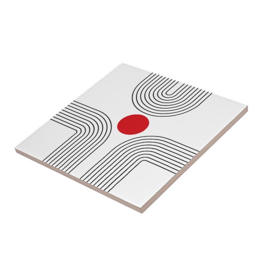 Rote Sonne und schwarz-weiße Arkaden aus dem Mitte Fliese (Seite)