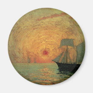 Rote Sonne von Maxime Maufra, Vintage Impressionis Magnet