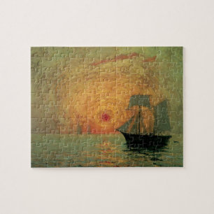 Rote Sonne von Maxime Maufra, Vintage-Impressionis Puzzle