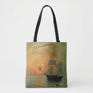 Rote Sonne von Maxime Maufra, Vintage Impressionis Tasche