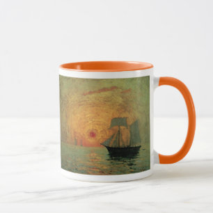 Rote Sonne von Maxime Maufra, Vintage Impressionis Tasse