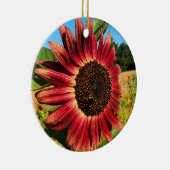 Rote Sonnenblume Keramik Ornament (Rechts)