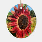 Rote Sonnenblume Keramik Ornament (Links)