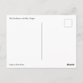 Rote Sonnenblume mit Biene Postkarte (Rückseite)