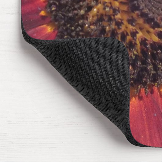Rote Sonnenblume Mousepad (Ecke)