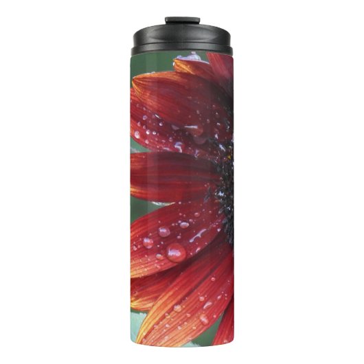 Rote Sonnenblume Thermosbecher (Vorderseite)