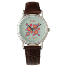 Rote Sonnenblumen Grafische Sonnenblumen blühen Armbanduhr