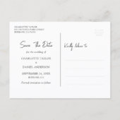 Rote Sonnenblumen-Hochzeit Save The Date Postkarte (Rückseite)