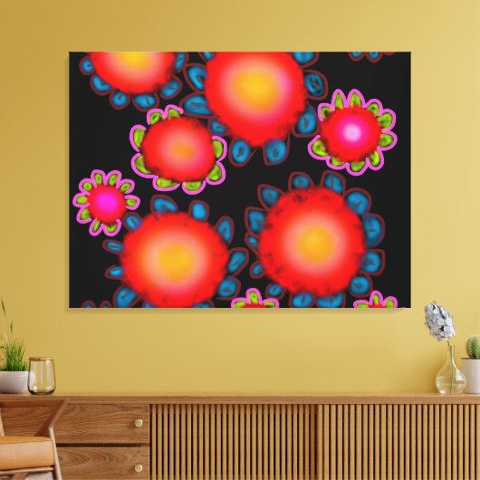 Rote Sonnenblumen  Leinwanddruck (Insitu (Wohnzimmer))