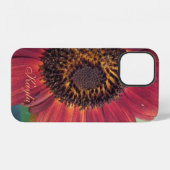 Rote Sonnenblumen *personalize* iPhone Hülle (Rückseite (Horizontal))