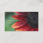 Rote Sonnenblumenblätter Blumenmuster Design Visitenkarte (Vorderseite)