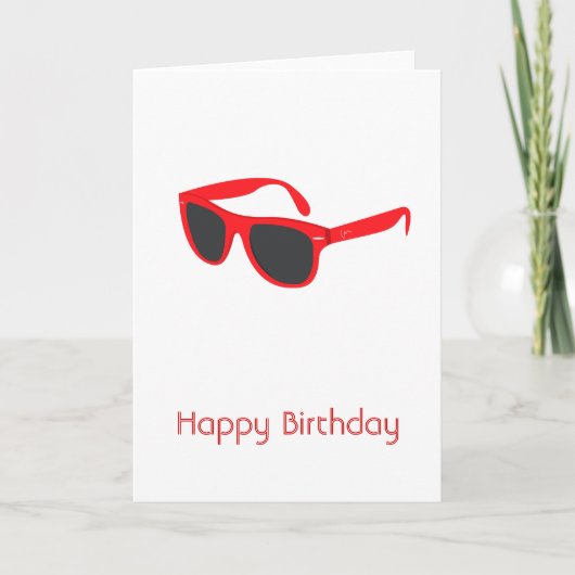 Rote Sonnenbrille Happy Birthday Card Karte (Vorderseite)