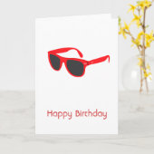 Rote Sonnenbrille Happy Birthday Card Karte (Gelbe Blume)