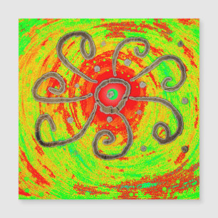 Rote Sonnenkunst Magnetkarte