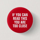 Rote soziale Entfernung Button (Vorderseite)