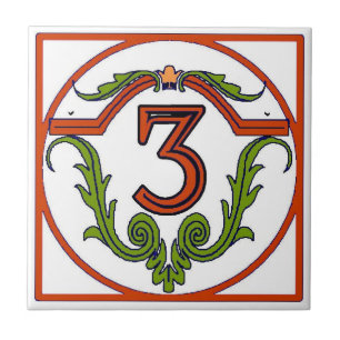 Rote spanische Buchstabe-Hausnummer-Fliesen Fliese