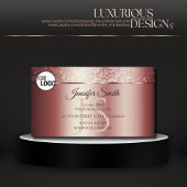 Rote Sparkle-Glitzer-Logo und Initialen der elegan Visitenkarte