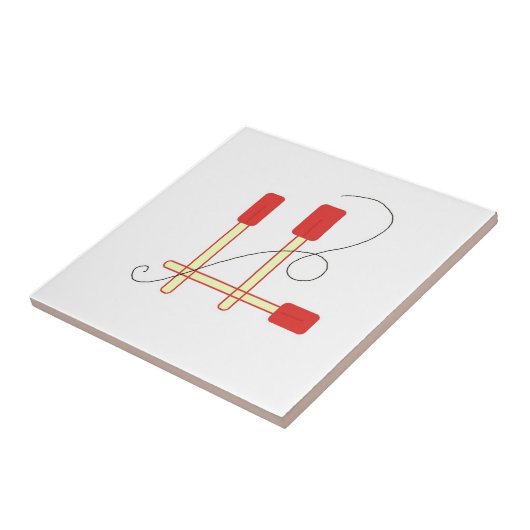 Rote Spatulas Fliese (Seite)