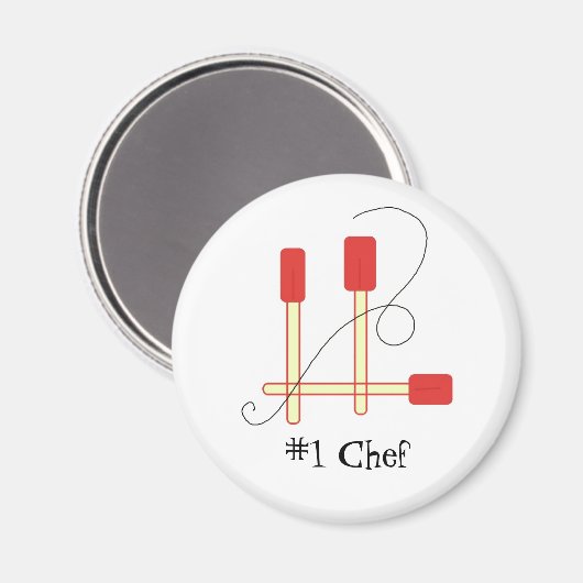 Rote Spatulas Magnet (Vorderseite/Rückseite)