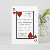 Rote Spielkarte Einladungen für Hochzeiten (Stehend Vorderseite)