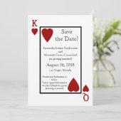 Rote Spielkarte Save-the-Date Save The Date (Stehend Vorderseite)