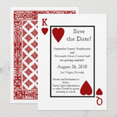Rote Spielkarte Save-the-Date Save The Date (Vorne/Hinten)