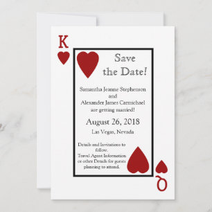 Rote Spielkarte Save-the-Date Save The Date