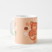 Rote Spielzeugkatze, nahtlos Kaffeetasse (Vorderseite Links)