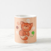 Rote Spielzeugkatze, nahtlos Kaffeetasse (Mittel)
