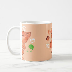 Rote Spielzeugkatze, nahtlos Kaffeetasse