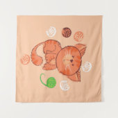 Rote Spielzeugkatze, nahtlos Wandteppich (Vorderseite (Horizontal))