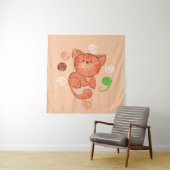 Rote Spielzeugkatze, nahtlos Wandteppich (Beispiel)