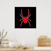 Rote Spinne auf schwarz Poster (Küche)