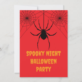 Rote Spinne Gruselige Halloween-Party-Einladung