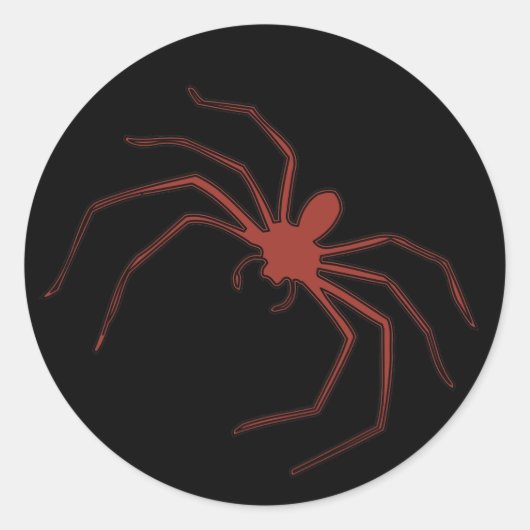 Rote Spinne Runder Aufkleber (Vorderseite)