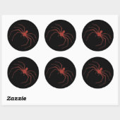 Rote Spinne Runder Aufkleber (Blatt)