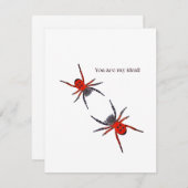 Rote Spinnen Feiertagskarte (Vorne/Hinten)