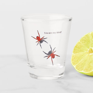 Rote Spinnen Schnapsglas