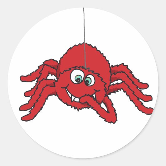 Rote Spinnenkindersticker Runder Aufkleber (Vorderseite)