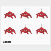 Rote Spinnenkindersticker Runder Aufkleber (Blatt)