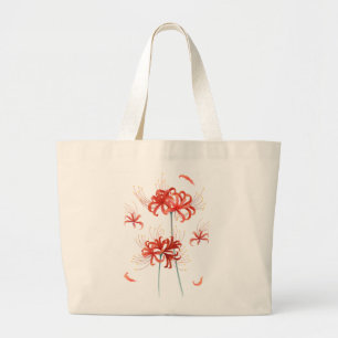 Rote Spinnenlilie' Botanische Kunst Jumbo Stoffbeutel