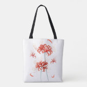 Rote Spinnenlilie' Botanische Kunst Tasche (Rückseite)