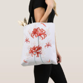 Rote Spinnenlilie' Botanische Kunst Tasche (Von Nahem)