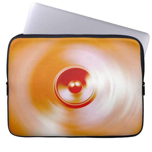 Rote Spinnmusik-Lautsprecher Laptopschutzhülle (Vorderseite)